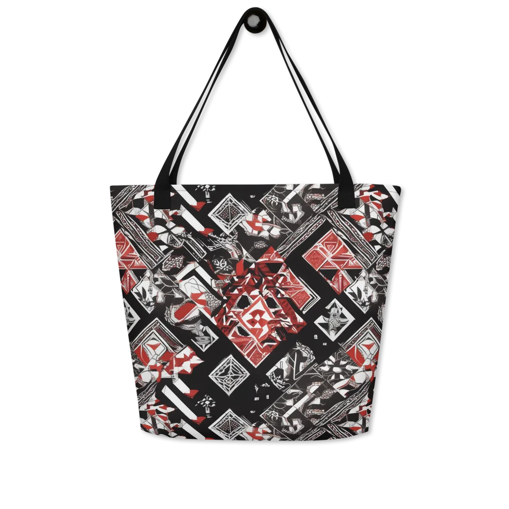 Crimson Cipher on Large Tote Bag W/ Pocket — Front