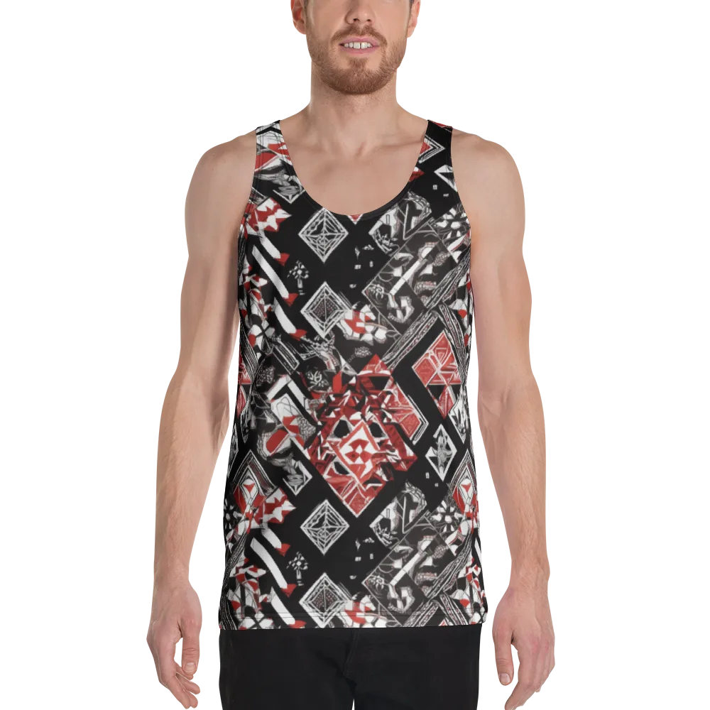 Crimson Cipher on Men's Tank Top — Front