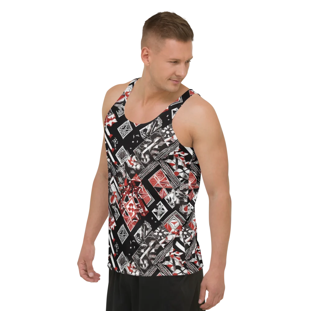Crimson Cipher on Men's Tank Top — Left Front