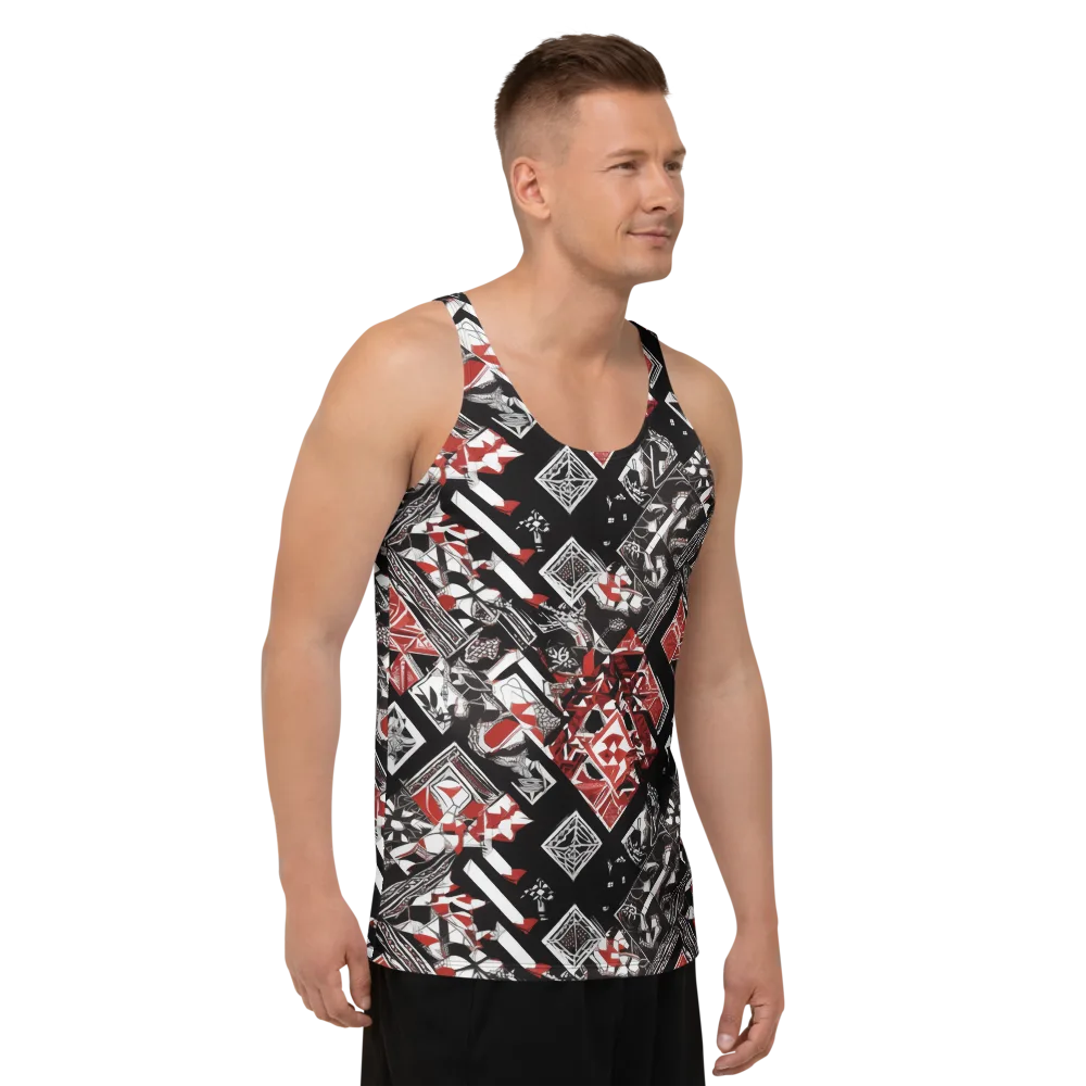 Crimson Cipher on Men's Tank Top — Right Front