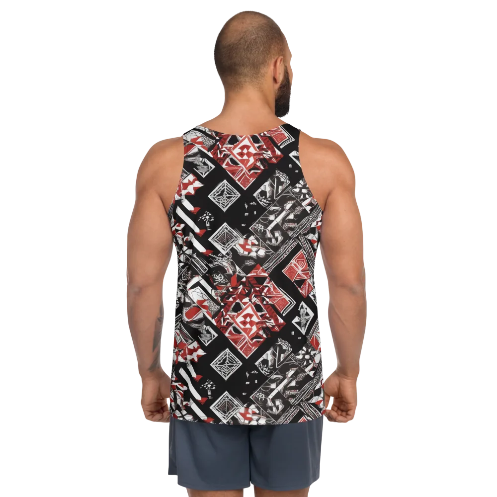 Crimson Cipher on Men's Tank Top — Back