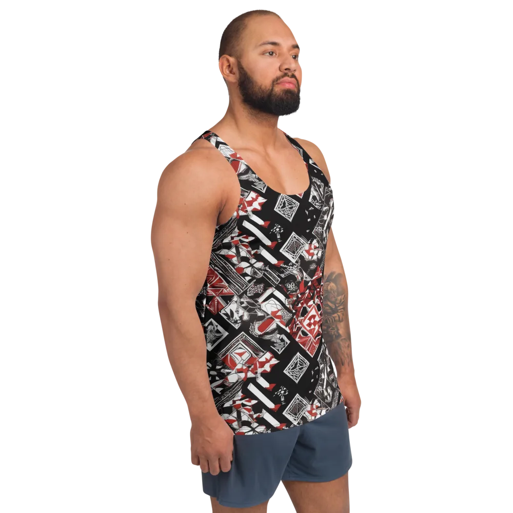 Crimson Cipher on Men's Tank Top — Right Front
