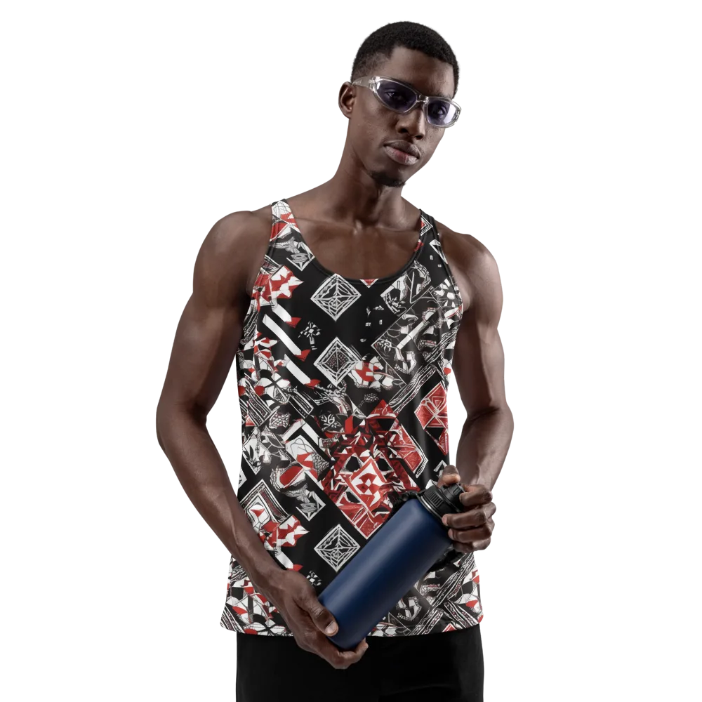 Crimson Cipher on Men's Tank Top — Front