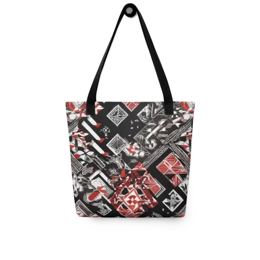 Crimson Cipher on a Tote Bag