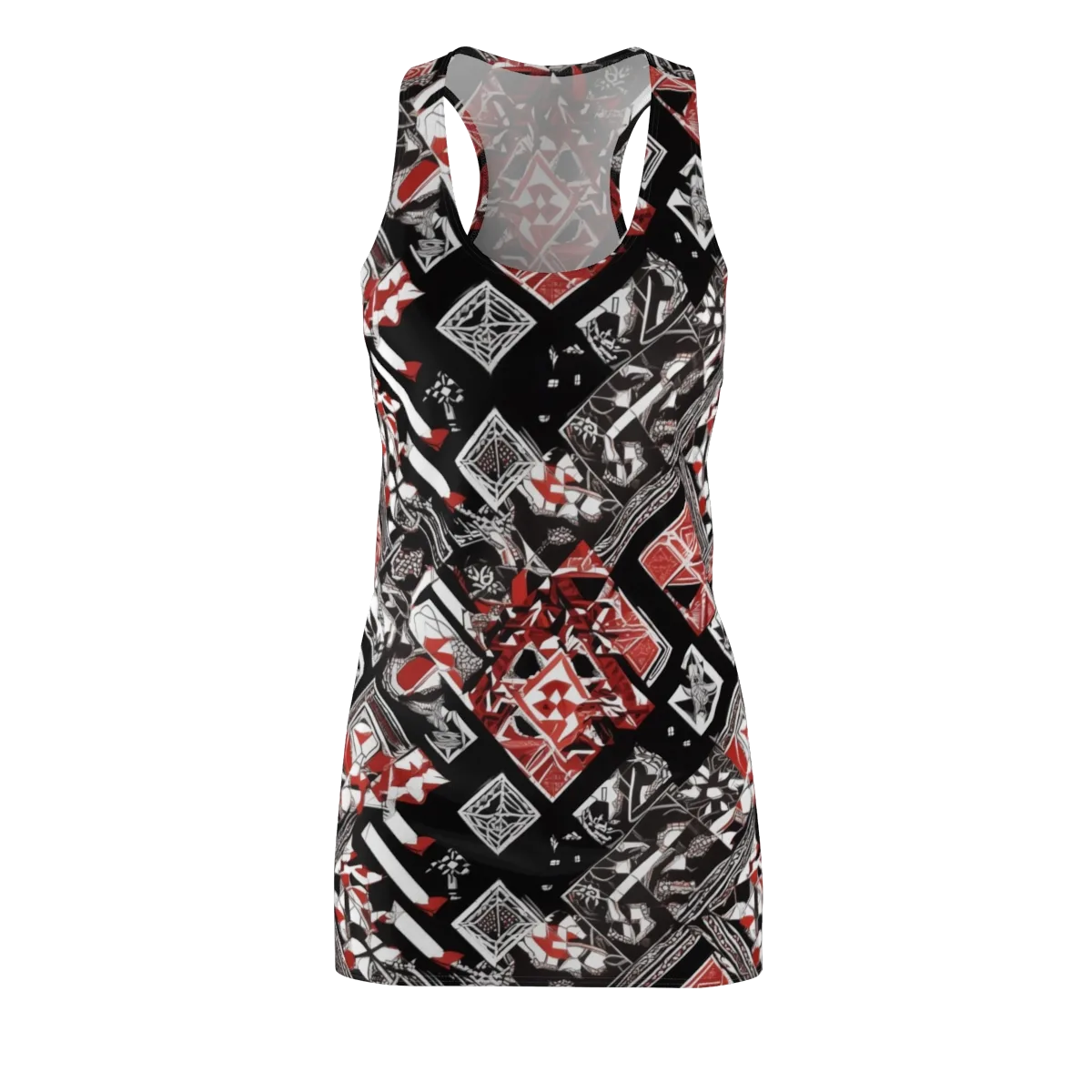 Crimson Cipher on Racerback Dress — Front