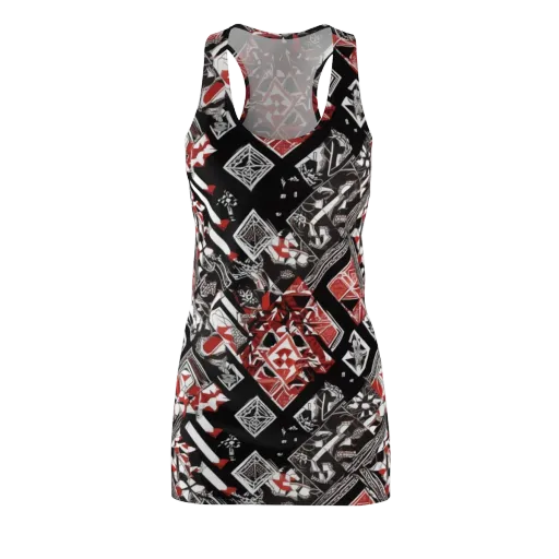 Crimson Cipher on a Racerback Dress