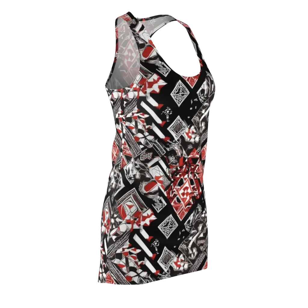 Crimson Cipher on Racerback Dress — Front Side