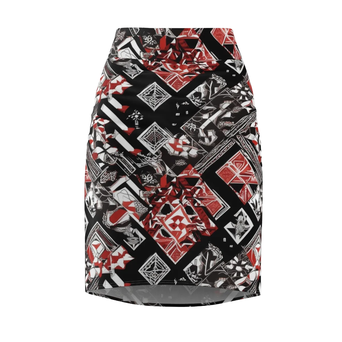 Crimson Cipher on Pencil Skirt — Front