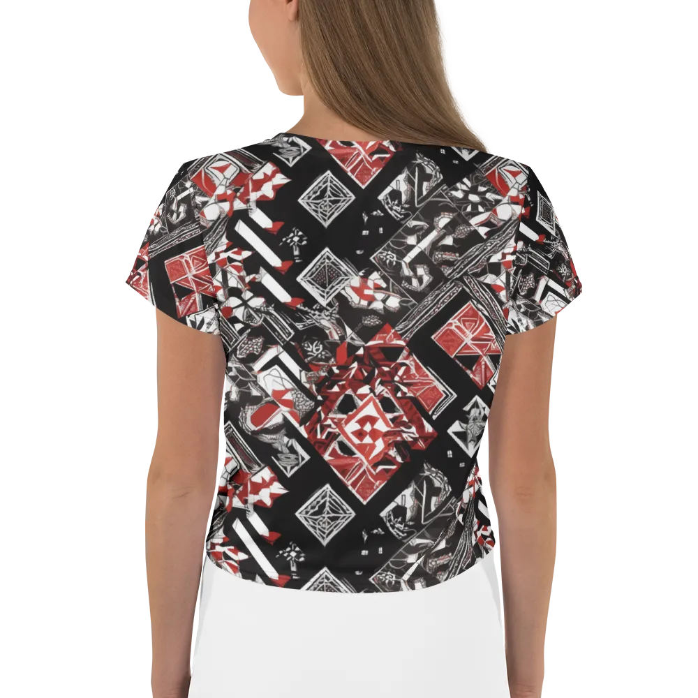 Crimson Cipher on Crop Tee — Back