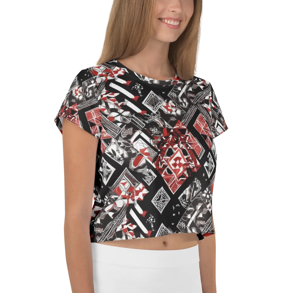 Crimson Cipher on Crop Tee — Right