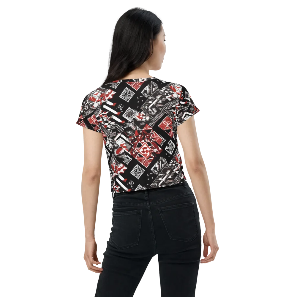 Crimson Cipher on Crop Tee — Back