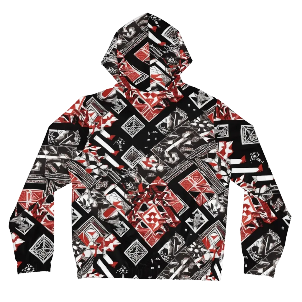 Crimson Cipher on Women's Full-Zip Hoodie — Back