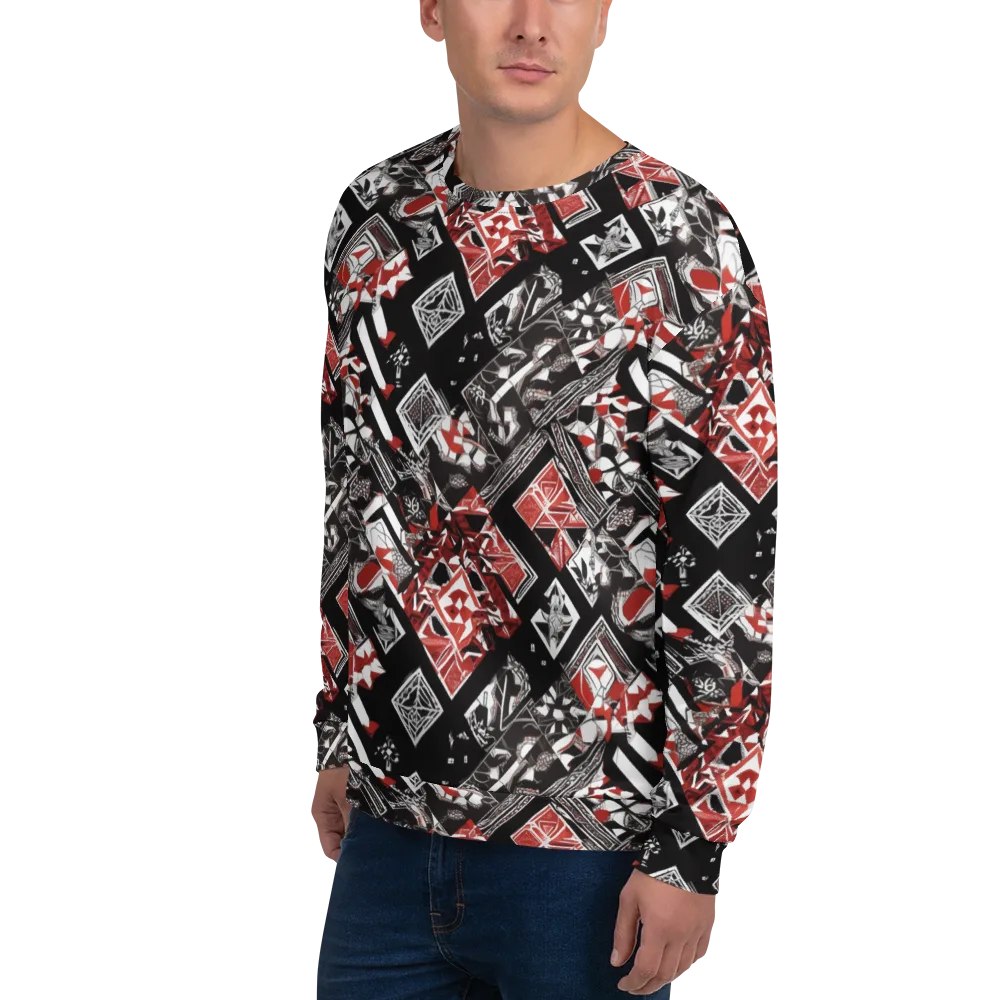 Crimson Cipher on Sweatshirt — Left Front