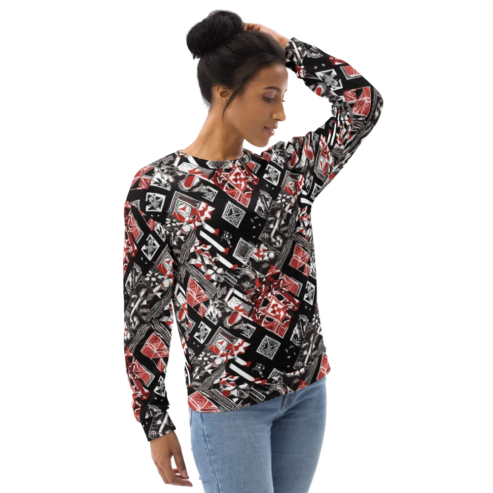 Crimson Cipher on Sweatshirt — Right Front
