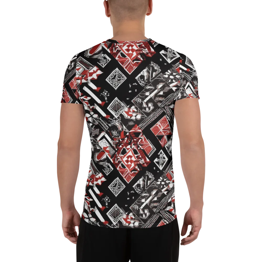 Crimson Cipher on Men's Athletic T-Shirt — Back