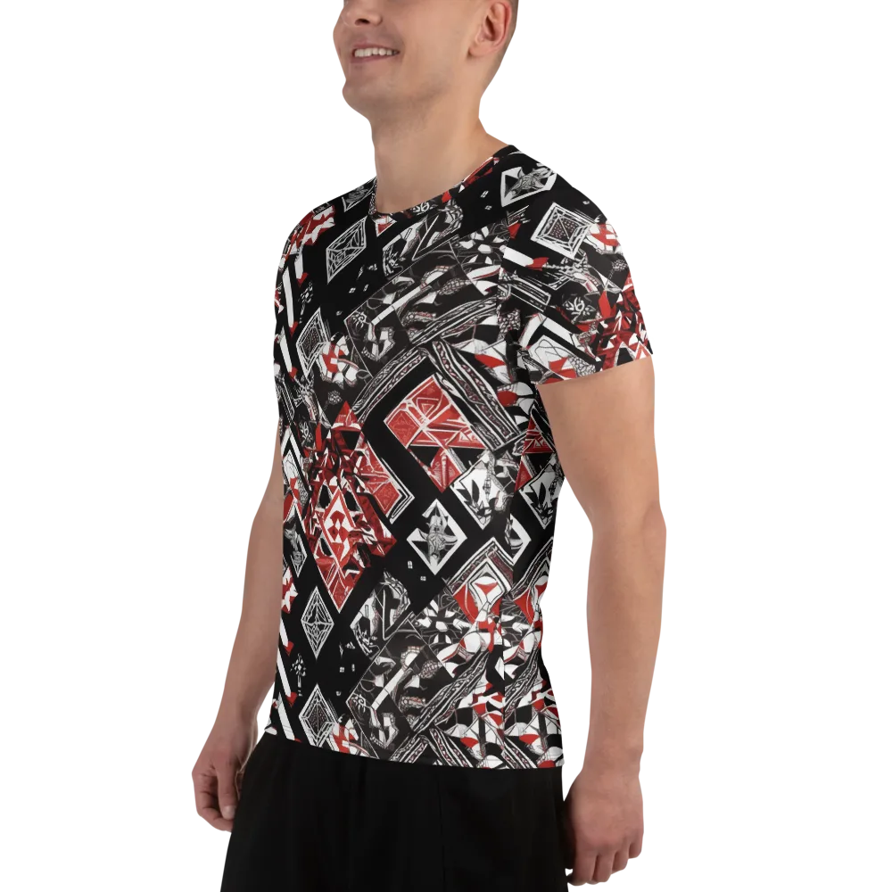 Crimson Cipher on Men's Athletic T-Shirt — Left