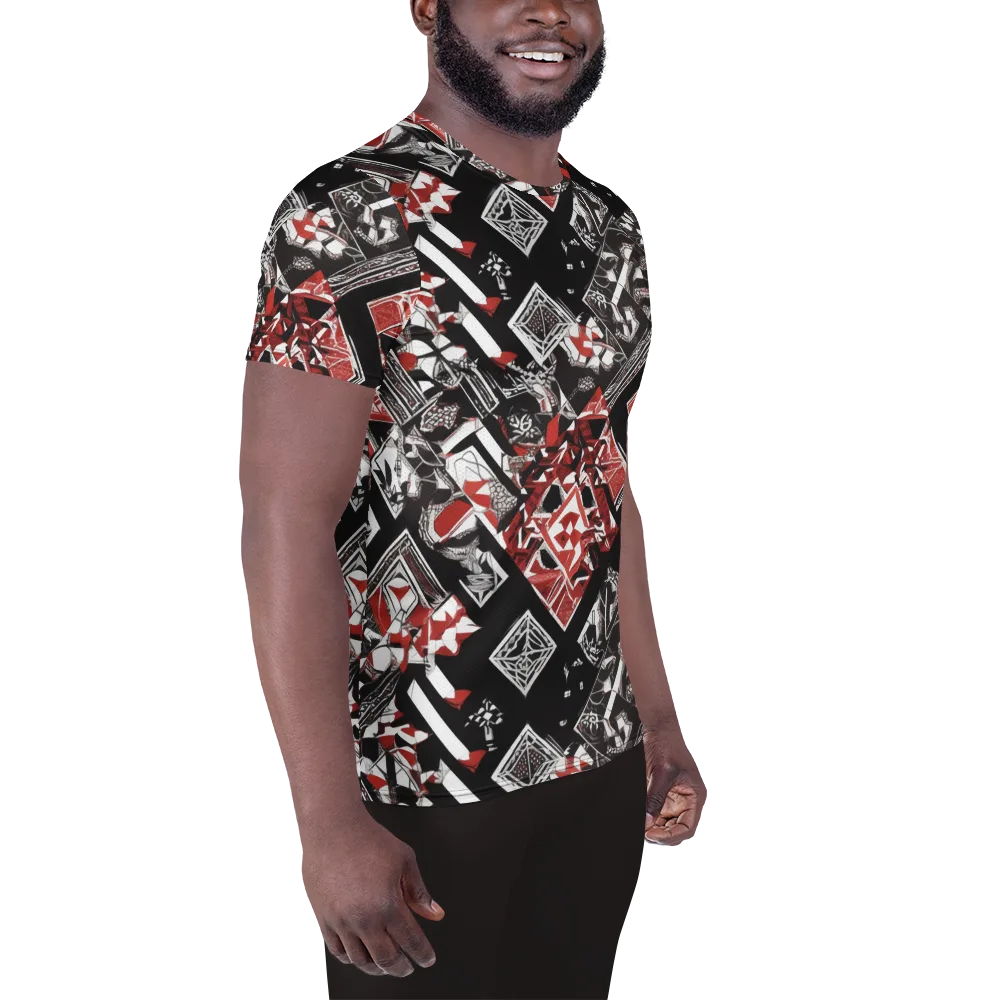 Crimson Cipher on Men's Athletic T-Shirt — Right