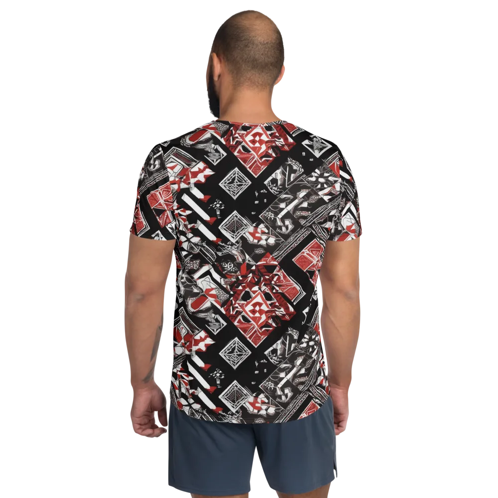 Crimson Cipher on Men's Athletic T-Shirt — Back