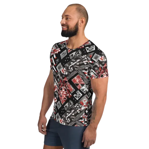 Crimson Cipher on a Men's Athletic T-Shirt