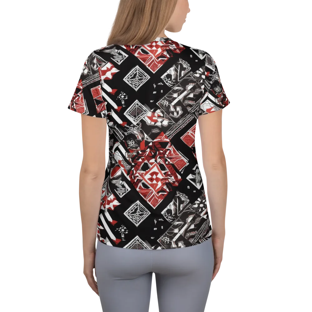 Crimson Cipher on Women's Athletic T-Shirt — Back