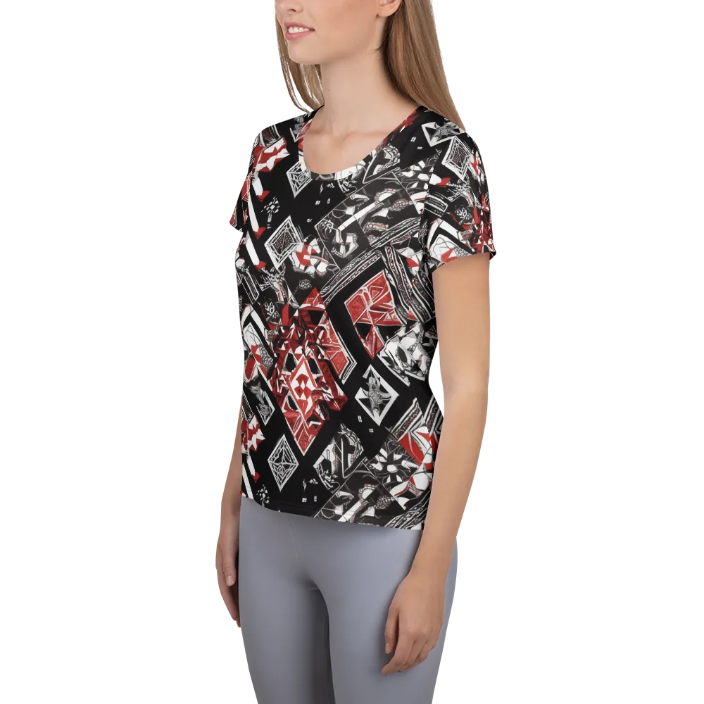 Crimson Cipher on Women's Athletic T-Shirt — Left