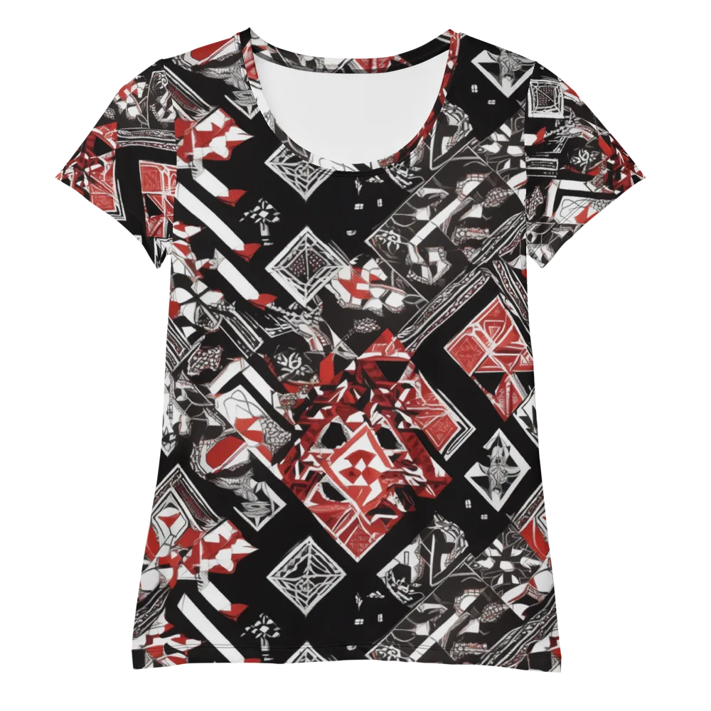 Crimson Cipher on Women's Athletic T-Shirt — Front