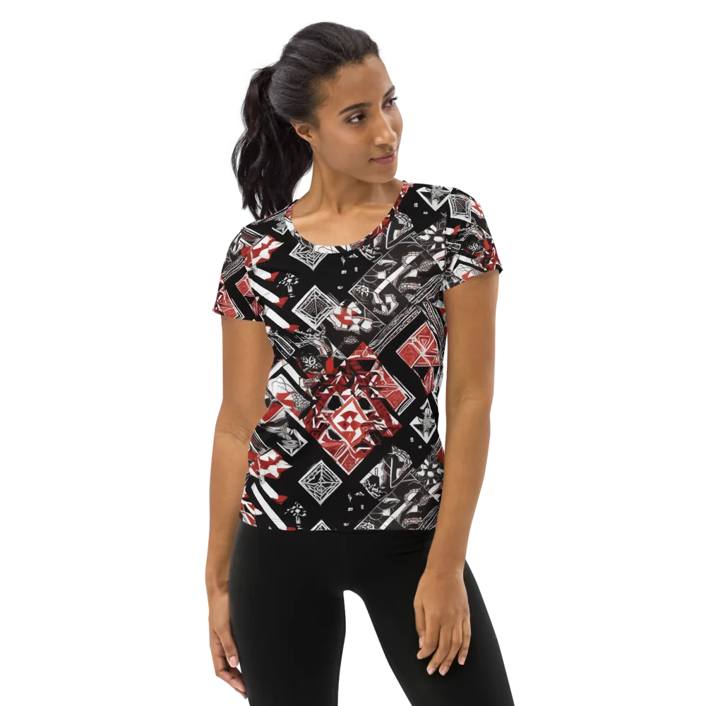 Crimson Cipher on Women's Athletic T-Shirt — Front