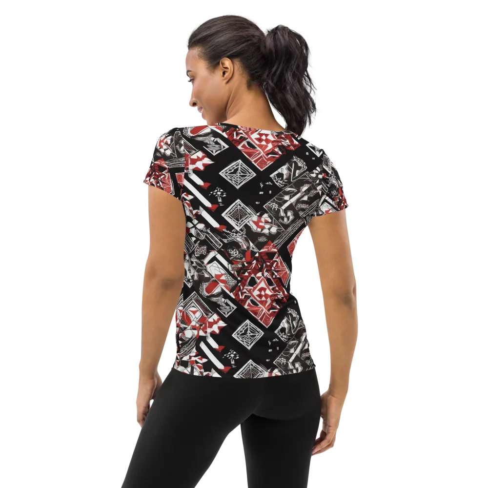 Crimson Cipher on Women's Athletic T-Shirt — Back
