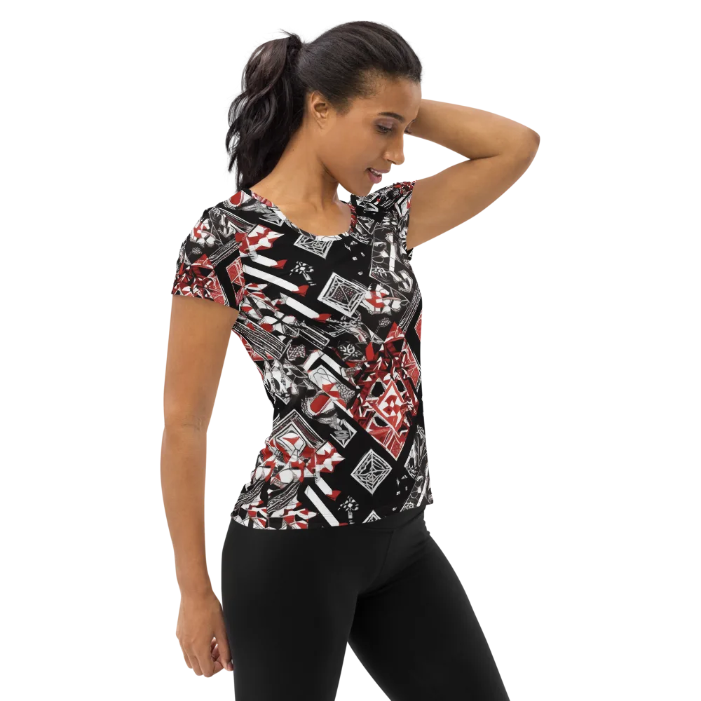 Crimson Cipher on Women's Athletic T-Shirt — Right