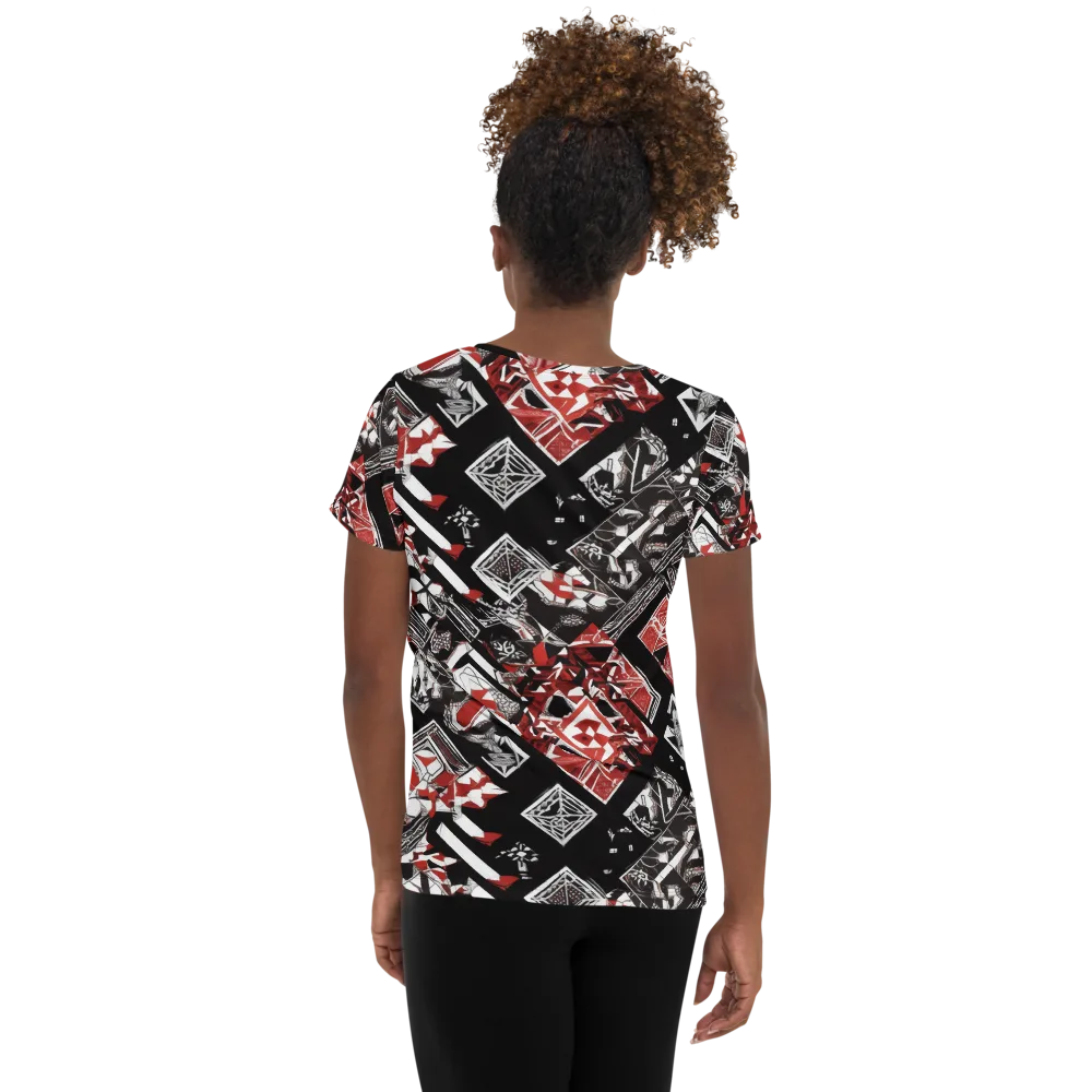 Crimson Cipher on Women's Athletic T-Shirt — Back