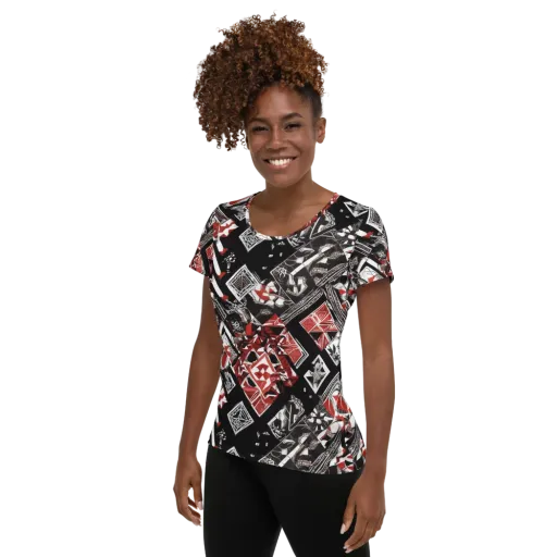 Crimson Cipher on a Women's Athletic T-Shirt