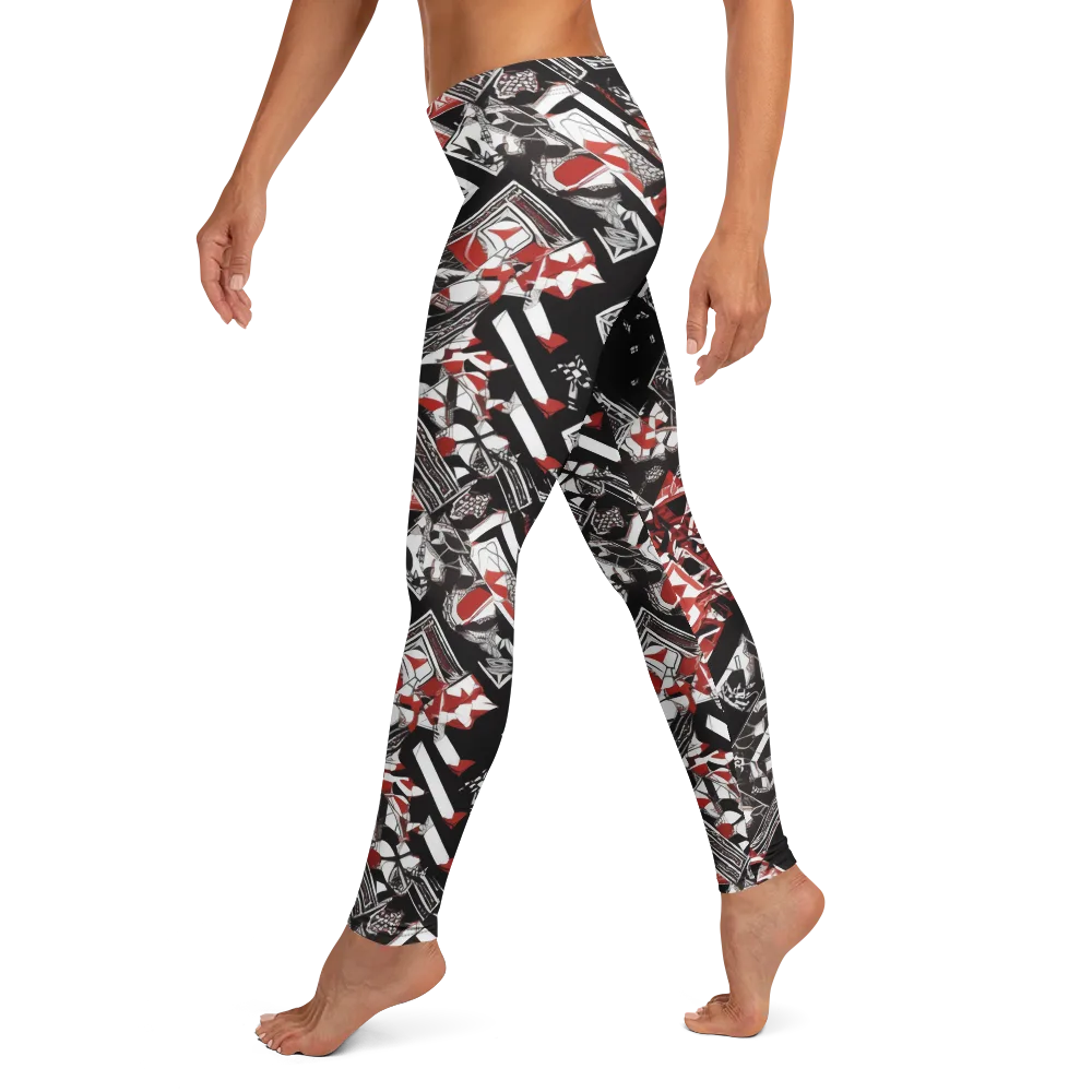 Crimson Cipher on Leggings — Left