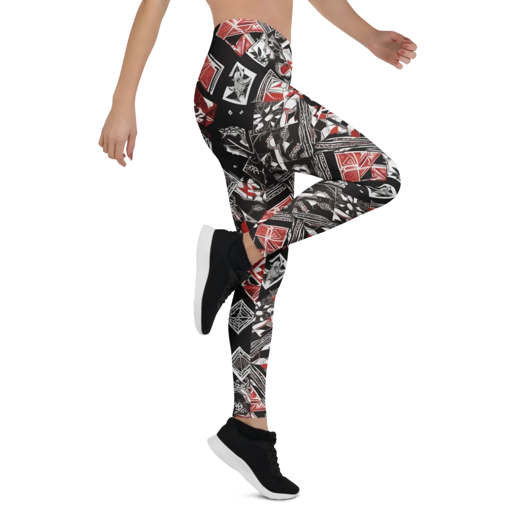 Crimson Cipher on Leggings — Right