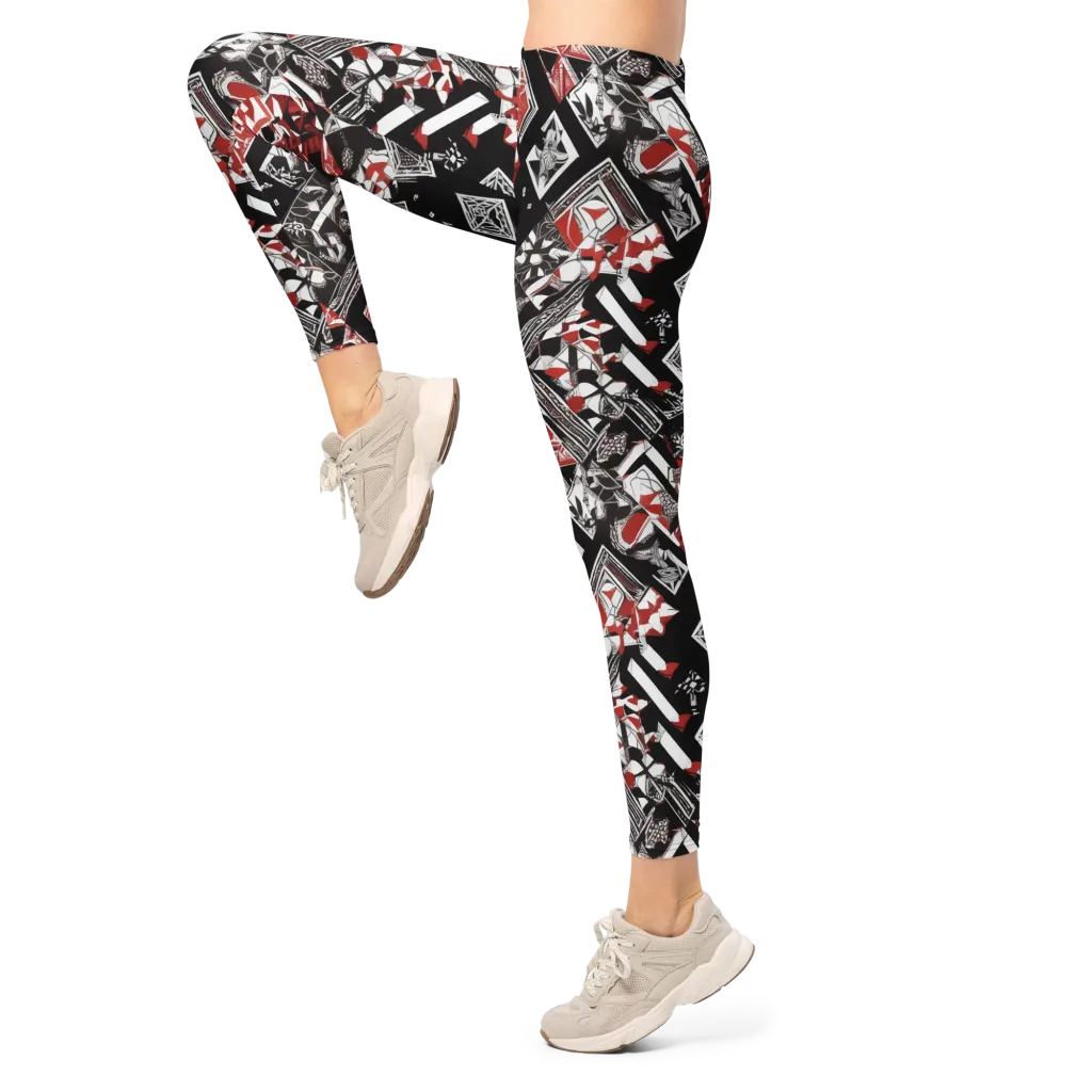 Crimson Cipher on Leggings — Left