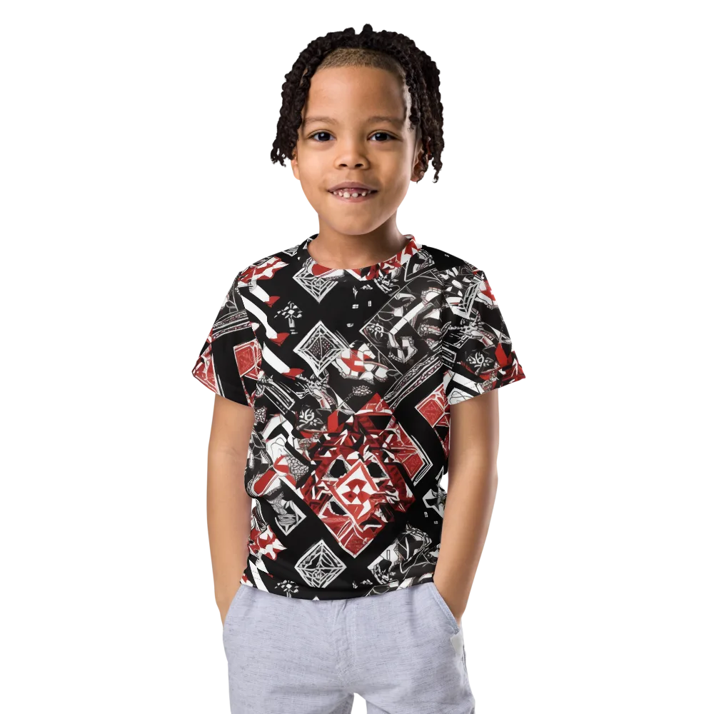 Crimson Cipher on Kids Crew Neck T-Shirt — Front