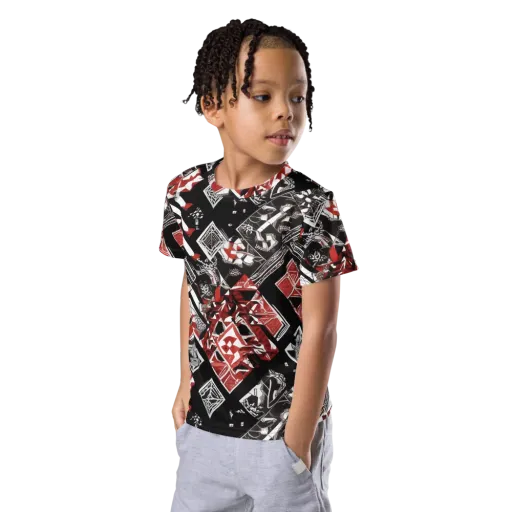 Crimson Cipher on a Kids Crew Neck T-Shirt
