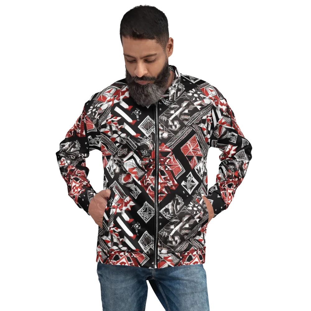 Crimson Cipher on Bomber Jacket — Front