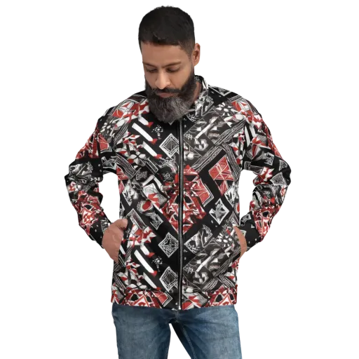 Crimson Cipher on a Bomber Jacket