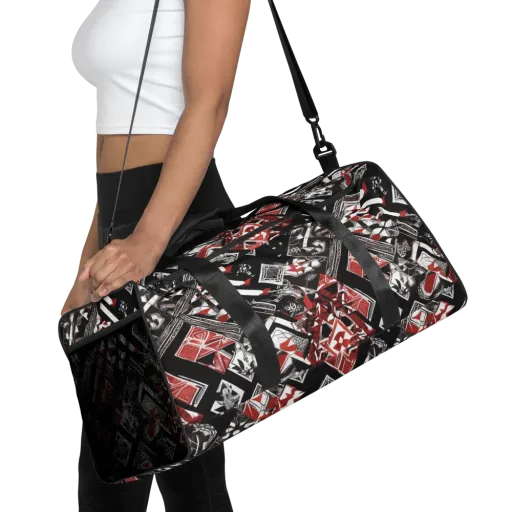 Crimson Cipher on a Duffle Bag