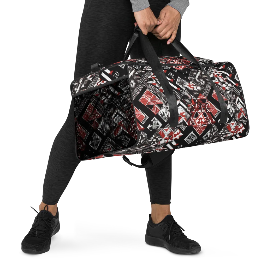 Crimson Cipher on Duffle Bag — Right Front