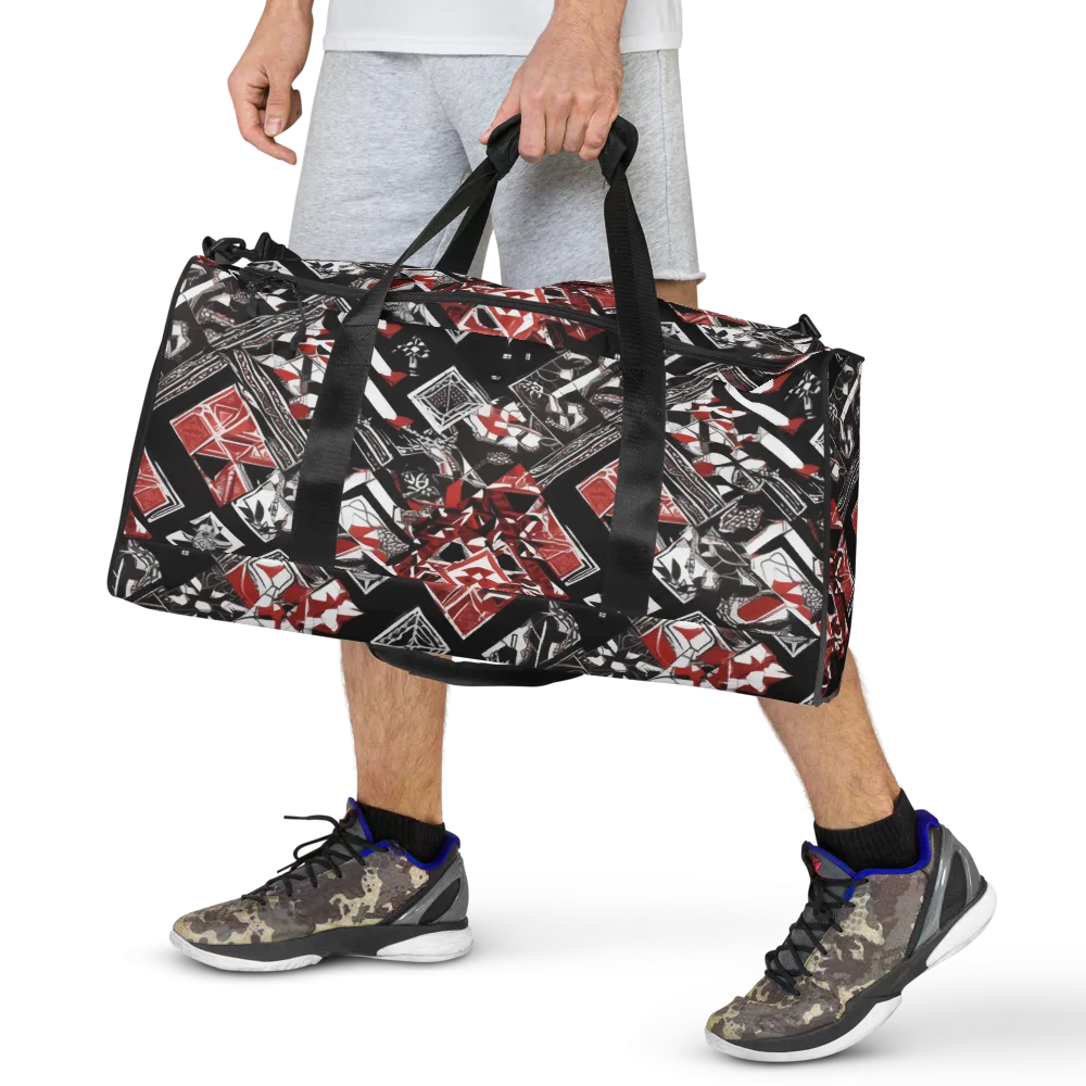 Crimson Cipher on Duffle Bag — Front