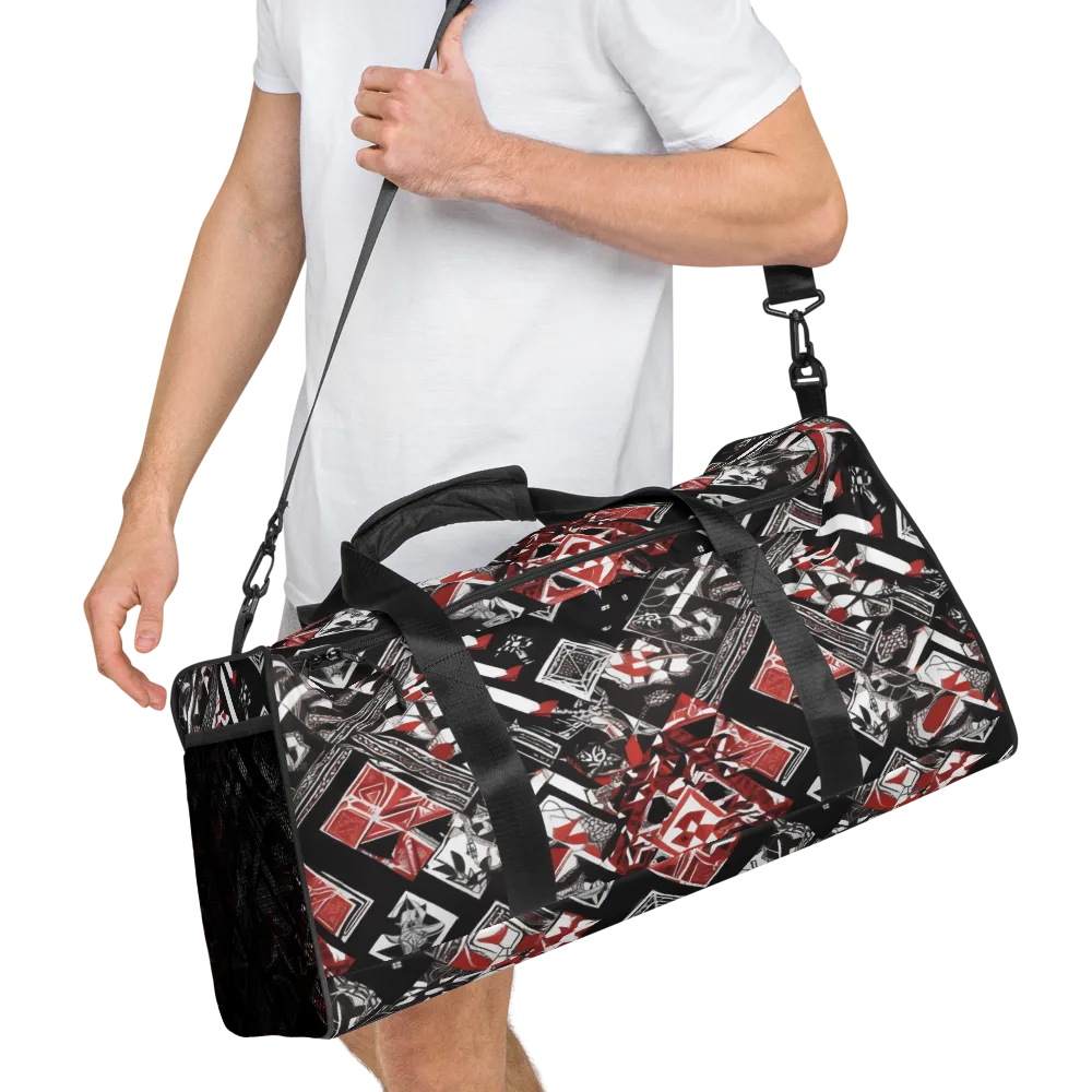 Crimson Cipher on Duffle Bag — Right Front