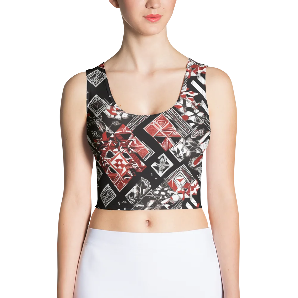 Crimson Cipher on Crop Top — Front