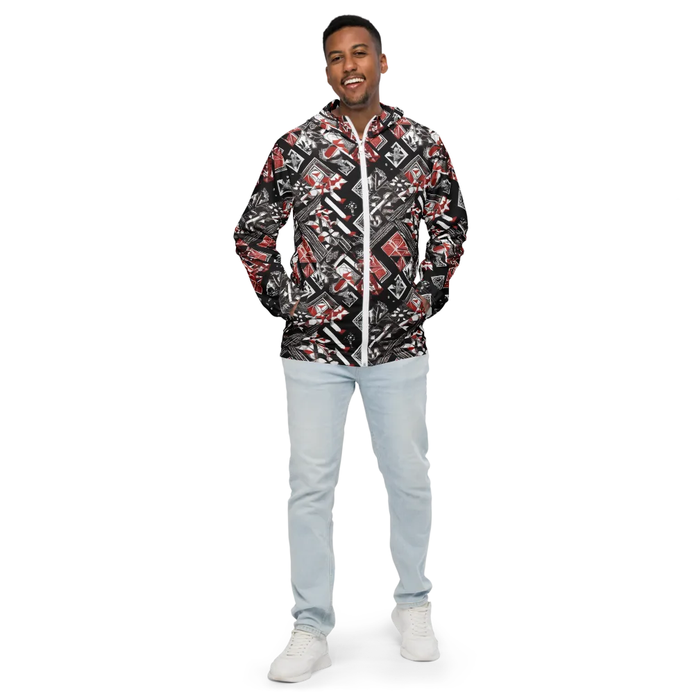 Crimson Cipher on Men's Windbreaker — Front