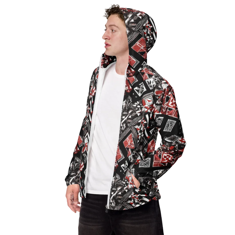 Crimson Cipher on Men's Windbreaker — Left Front