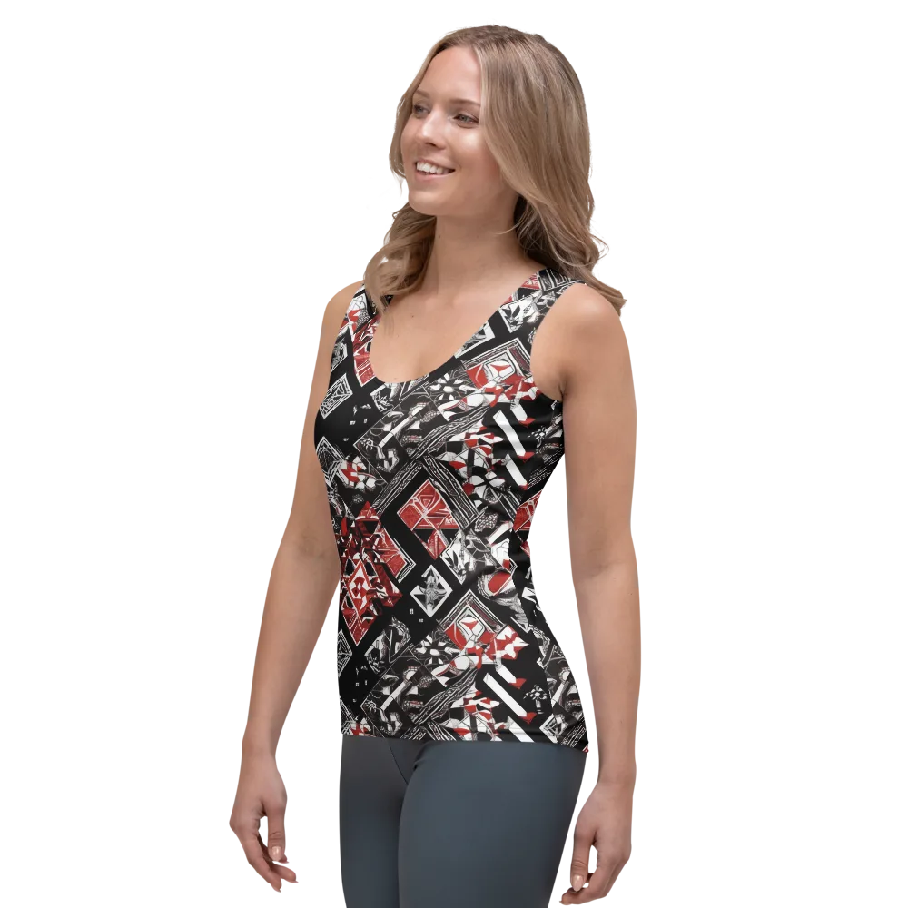 Crimson Cipher on Women's Tank Top — Left Front