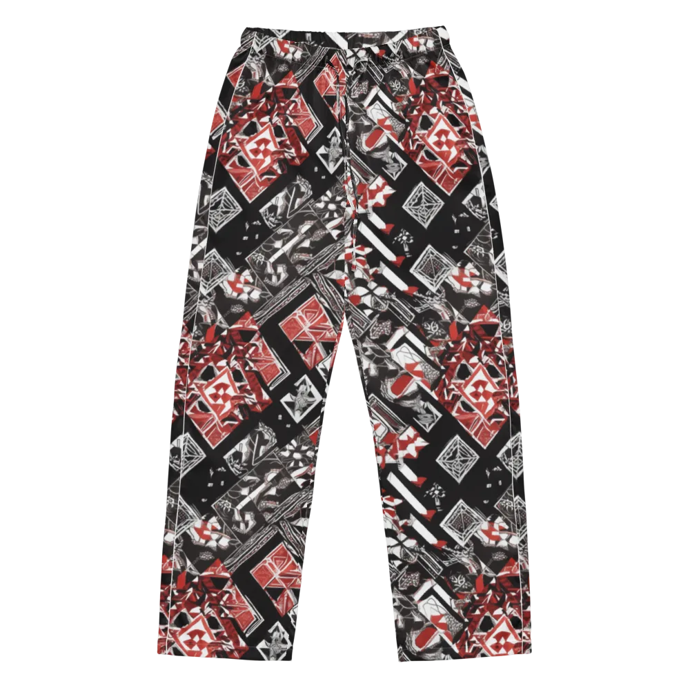 Crimson Cipher on Women's Pajama Pants — Front