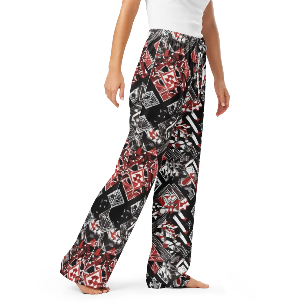 Crimson Cipher on Women's Pajama Pants — Right Front