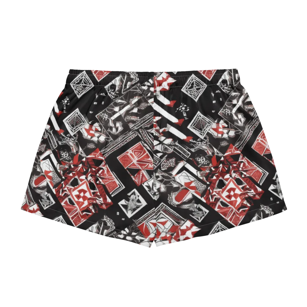 Crimson Cipher on Women's Pajama Shorts — Back