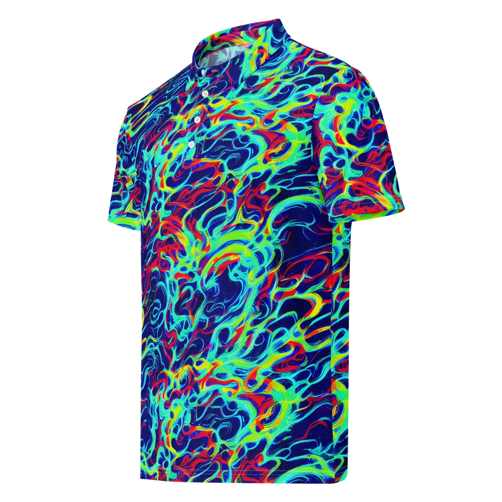 Afterdark Wave on Men's Slim Fit Polo Shirt — Left Front